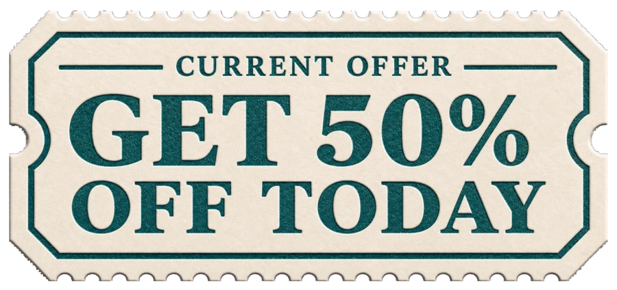 Current official-store offer: get 50% off today